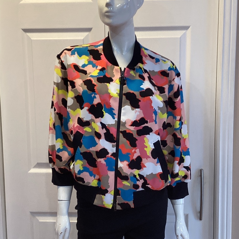 Marc Cain Sport Colorful Camouflage Bomber Jacket